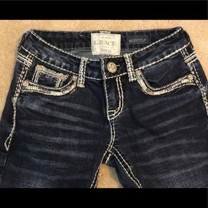 Grace in LA Bootcut Jeans👖Dark wash w bling 💎💎